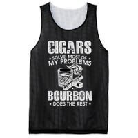 Cigars Solve Most Of My Problems Bourbon Does The Rest Mesh Reversible Basketball Jersey Tank