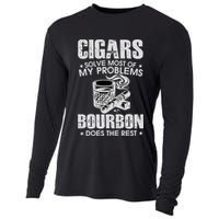 Cigars Solve Most Of My Problems Bourbon Does The Rest Cooling Performance Long Sleeve Crew