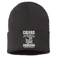 Cigars Solve Most Of My Problems Bourbon Does The Rest Sustainable Knit Beanie
