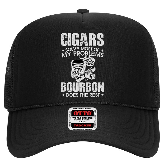 Cigars Solve Most Of My Problems Bourbon Does The Rest Trucker Hat