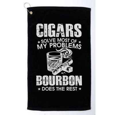 Cigars Solve Most Of My Problems Bourbon Does The Rest Golf Towel