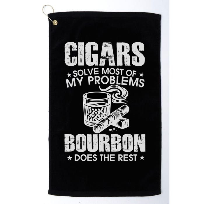 Cigars Solve Most Of My Problems Bourbon Does The Rest Golf Towel
