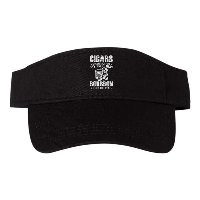 Cigars Solve Most Of My Problems Bourbon Does The Rest Valucap Bio-Washed Visor