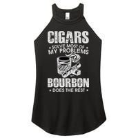Cigars Solve Most Of My Problems Bourbon Does The Rest Women's Perfect Tri Rocker Tank