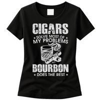 Cigars Solve Most Of My Problems Bourbon Does The Rest Womens T-Shirt