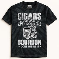 Cigars Solve Most Of My Problems Bourbon Does The Rest Kids Tie-Dye T-Shirt