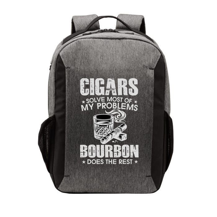 Cigars Solve Most Of My Problems Bourbon Does The Rest Vector Backpack