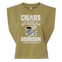 Cigars Solve Most Of My Problems Bourbon Does The Rest Garment-Dyed Women's Muscle Tee