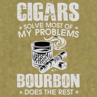 Cigars Solve Most Of My Problems Bourbon Does The Rest Garment-Dyed Women's Muscle Tee