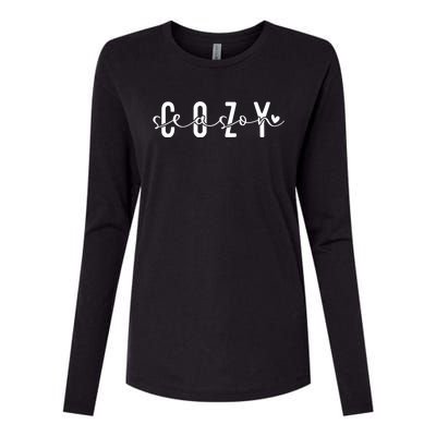 Cozy Season Merry Christmas Cosy Vibes Gift Womens Cotton Relaxed Long Sleeve T-Shirt