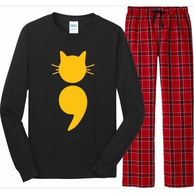 Cat Semicolon May Tal Health Awareness Month Gift Long Sleeve Pajama Set