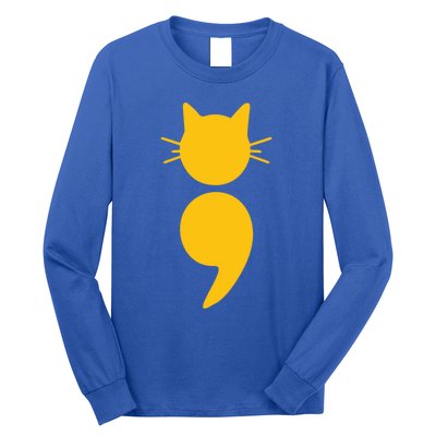 Cat Semicolon May Tal Health Awareness Month Gift Long Sleeve Shirt