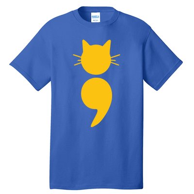 Cat Semicolon May Tal Health Awareness Month Gift Tall T-Shirt