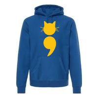 Cat Semicolon May Tal Health Awareness Month Gift Premium Hoodie