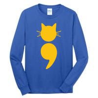 Cat Semicolon May Tal Health Awareness Month Gift Tall Long Sleeve T-Shirt