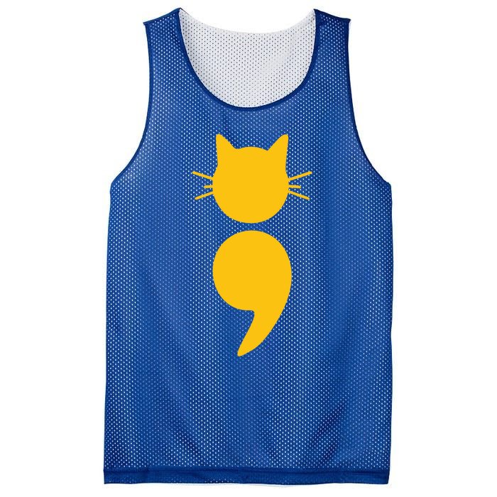 Cat Semicolon May Tal Health Awareness Month Gift Mesh Reversible Basketball Jersey Tank