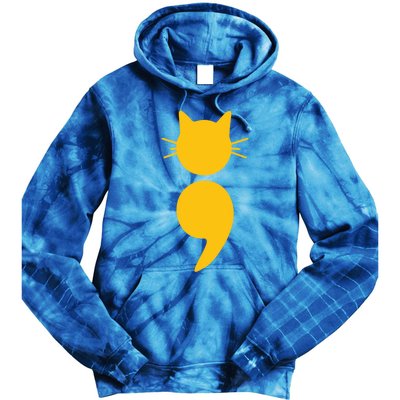 Cat Semicolon May Tal Health Awareness Month Gift Tie Dye Hoodie