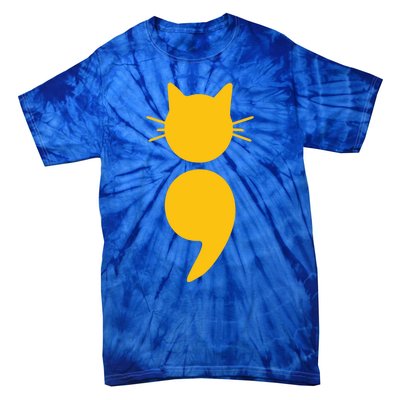 Cat Semicolon May Tal Health Awareness Month Gift Tie-Dye T-Shirt