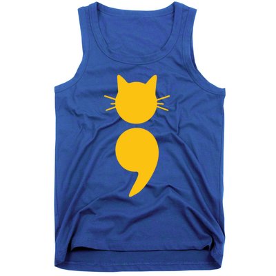 Cat Semicolon May Tal Health Awareness Month Gift Tank Top