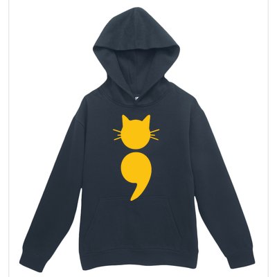 Cat Semicolon May Tal Health Awareness Month Gift Urban Pullover Hoodie