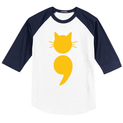 Cat Semicolon May Tal Health Awareness Month Gift Baseball Sleeve Shirt