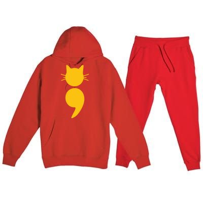 Cat Semicolon May Tal Health Awareness Month Gift Premium Hooded Sweatsuit Set