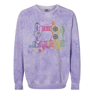 Colorful Sewing Machine Quilter Quilting Seamstress Colorblast Crewneck Sweatshirt