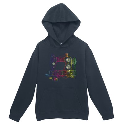 Colorful Sewing Machine Quilter Quilting Seamstress Urban Pullover Hoodie