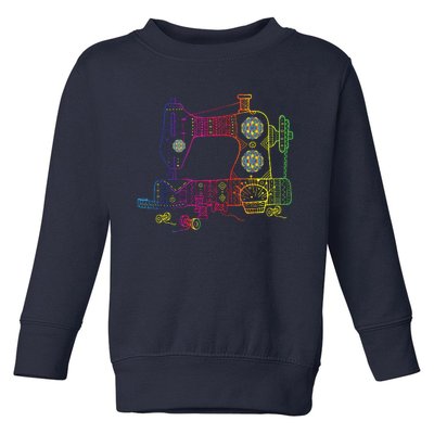 Colorful Sewing Machine Quilter Quilting Seamstress Toddler Sweatshirt