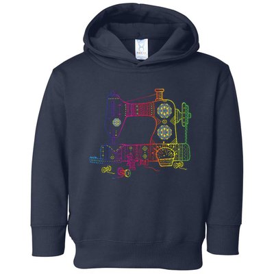 Colorful Sewing Machine Quilter Quilting Seamstress Toddler Hoodie