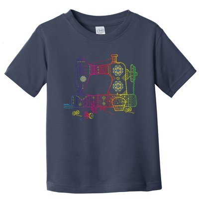 Colorful Sewing Machine Quilter Quilting Seamstress Toddler T-Shirt