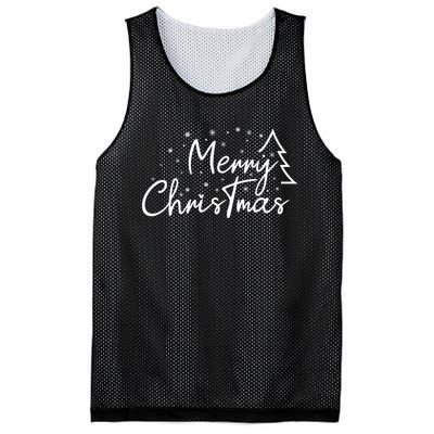 Cute Simple Merry Christmas Tree Family Matching Pajama Xmas Mesh Reversible Basketball Jersey Tank