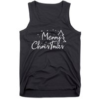 Cute Simple Merry Christmas Tree Family Matching Pajama Xmas Tank Top