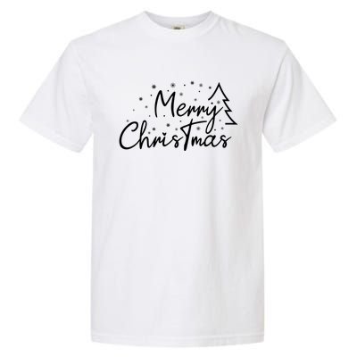 Cute Simple Merry Christmas Tree Family Matching Pajama Xmas Garment-Dyed Heavyweight T-Shirt