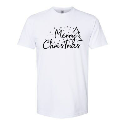 Cute Simple Merry Christmas Tree Family Matching Pajama Xmas Softstyle CVC T-Shirt