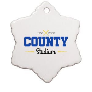 County Stadium Milwaukee Baseball Ceramic Star Ornament