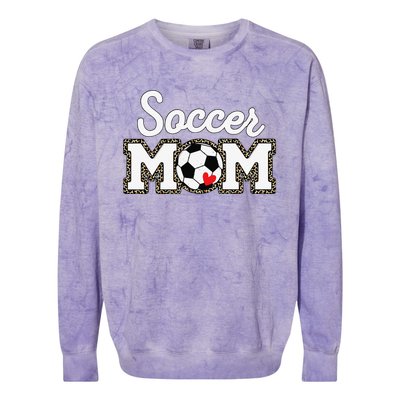 Cute Soccer Mom Leopard Print Mothers Day Colorblast Crewneck Sweatshirt