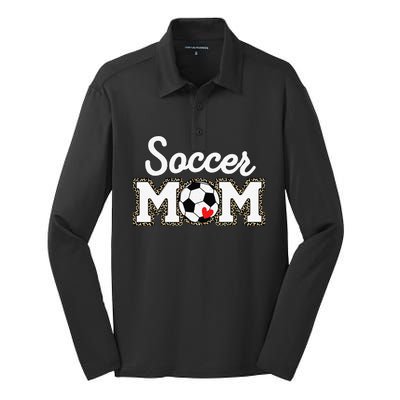 Cute Soccer Mom Leopard Print Mothers Day Silk Touch Performance Long Sleeve Polo