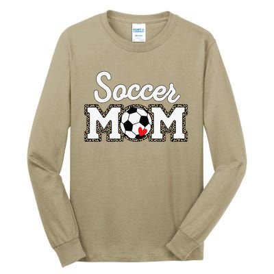 Cute Soccer Mom Leopard Print Mothers Day Tall Long Sleeve T-Shirt