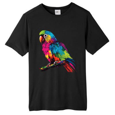 Colorful Scarlet Macaw Parrot Bird For Lover Birdwatching Tall Fusion ChromaSoft Performance T-Shirt