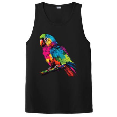 Colorful Scarlet Macaw Parrot Bird For Lover Birdwatching PosiCharge Competitor Tank