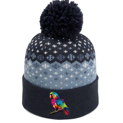 Colorful Scarlet Macaw Parrot Bird For Lover Birdwatching The Baniff Cuffed Pom Beanie