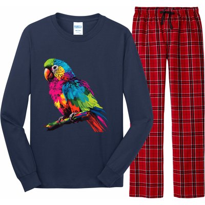 Colorful Scarlet Macaw Parrot Bird For Lover Birdwatching Long Sleeve Pajama Set