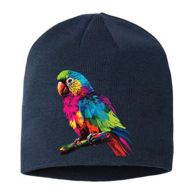 Colorful Scarlet Macaw Parrot Bird For Lover Birdwatching Sustainable Beanie