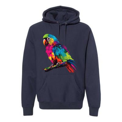 Colorful Scarlet Macaw Parrot Bird For Lover Birdwatching Premium Hoodie