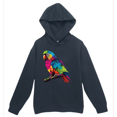 Colorful Scarlet Macaw Parrot Bird For Lover Birdwatching Urban Pullover Hoodie