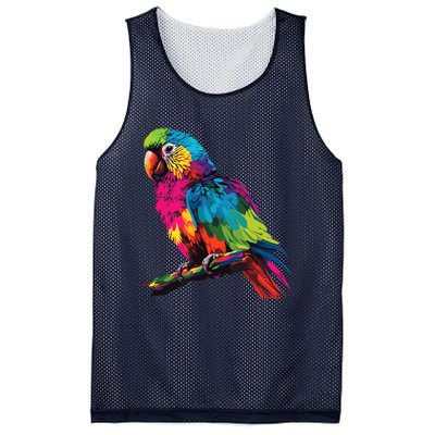 Colorful Scarlet Macaw Parrot Bird For Lover Birdwatching Mesh Reversible Basketball Jersey Tank