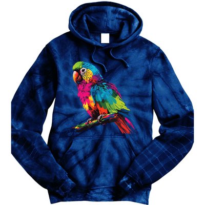 Colorful Scarlet Macaw Parrot Bird For Lover Birdwatching Tie Dye Hoodie