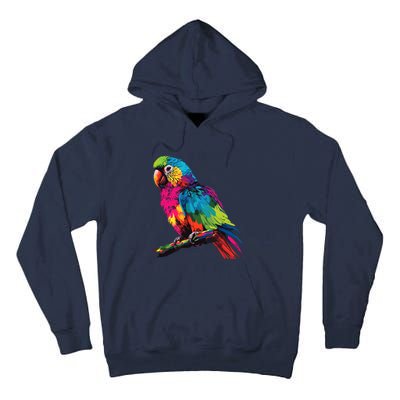 Colorful Scarlet Macaw Parrot Bird For Lover Birdwatching Tall Hoodie