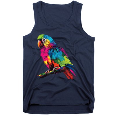 Colorful Scarlet Macaw Parrot Bird For Lover Birdwatching Tank Top